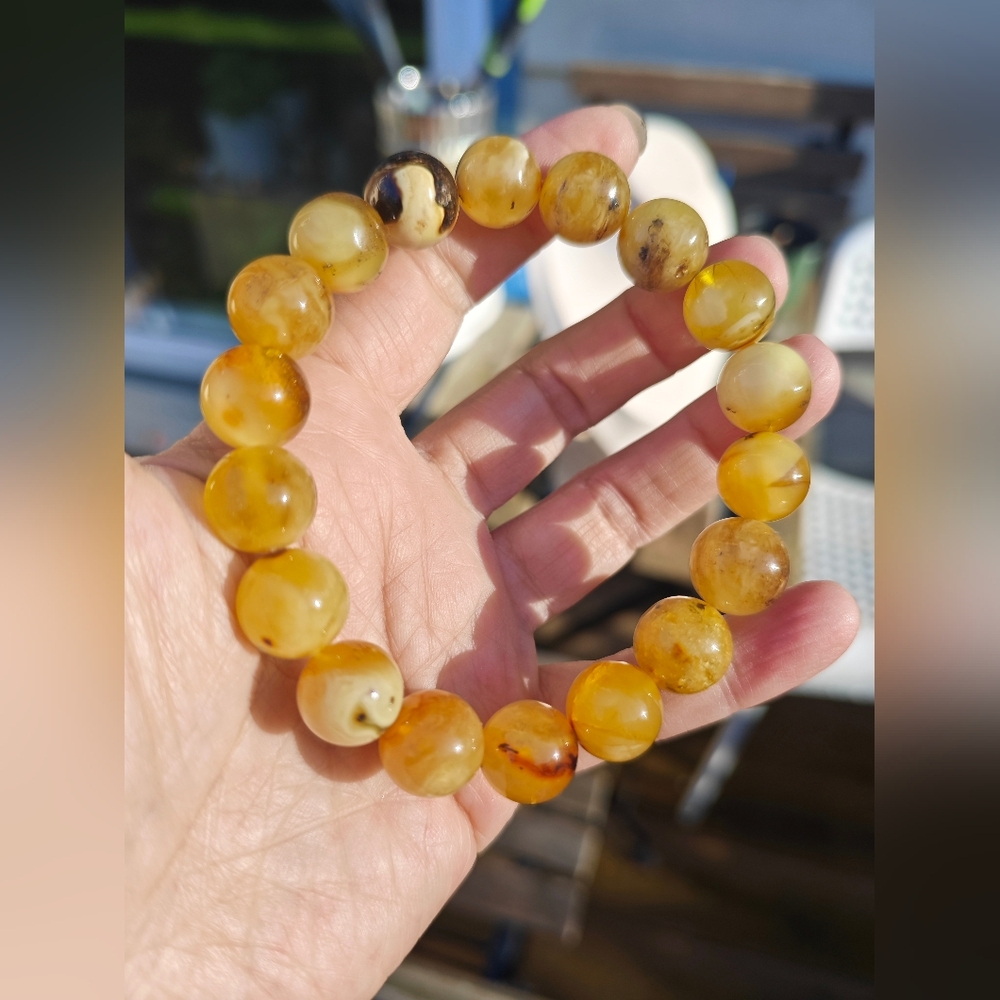 131 Real Amber big Beaded Bracelet